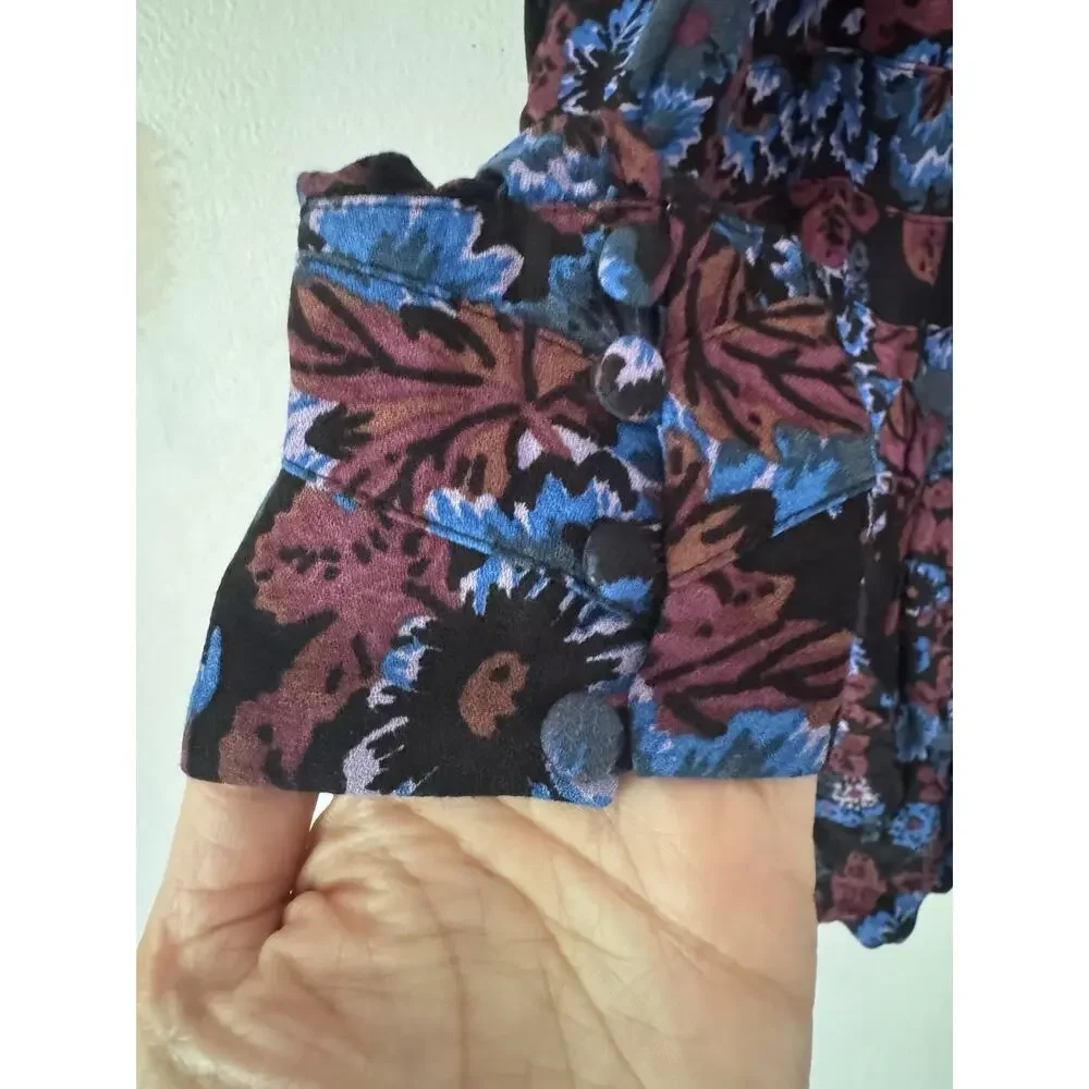 Free People Dark Floral Empire Waist Mini Dress Size 4